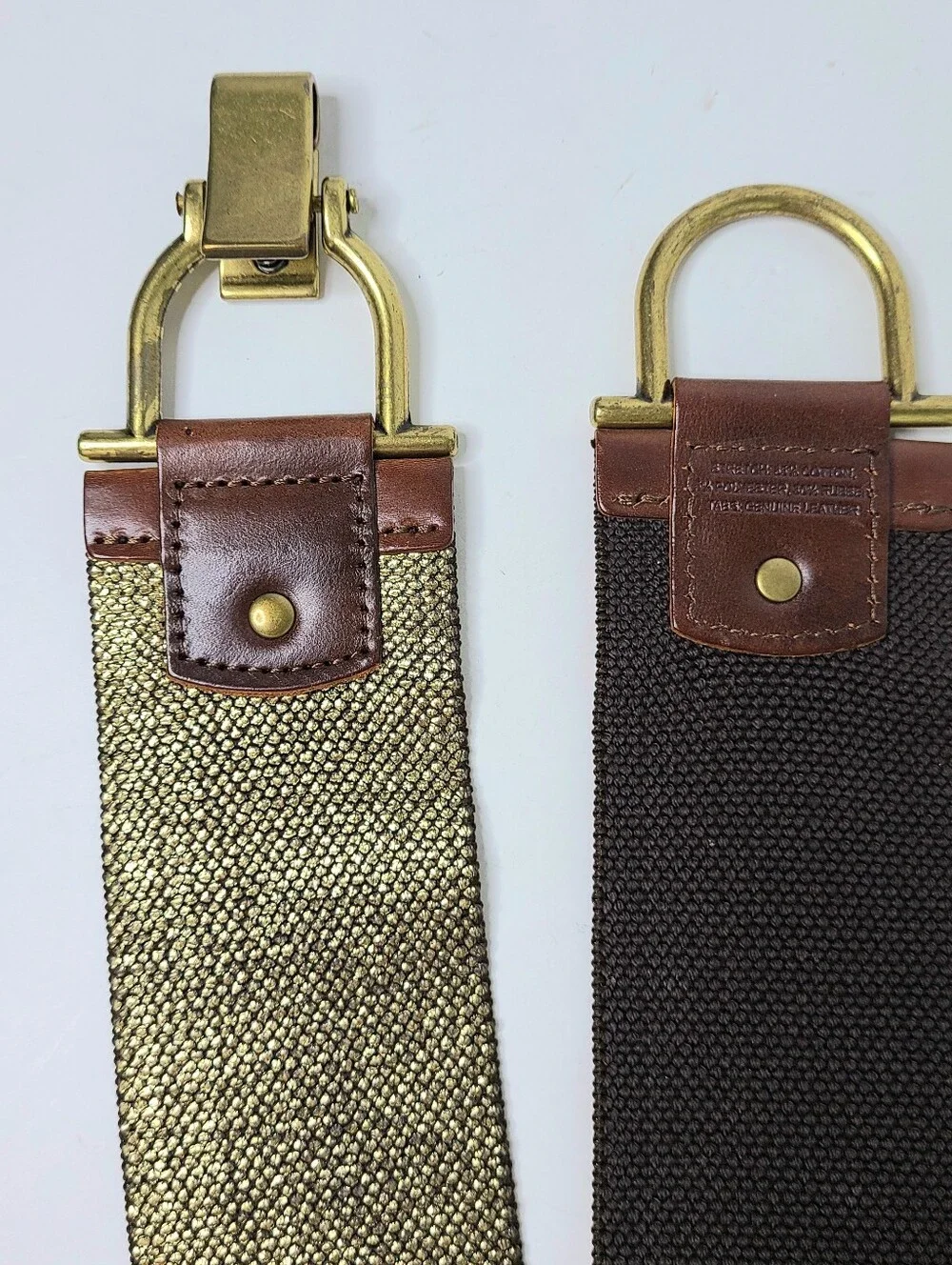 Linea Pelle LP Metallic Brown Leather Stretch Belt